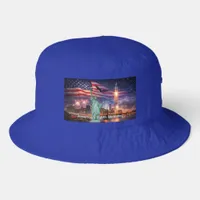 4th of July USA 250th Statue of Liberty Rocket Bucket Hat