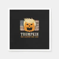Halloween Trumpkin Vintage Us Flag Funny Napkins