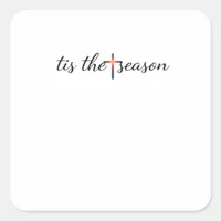Tis The Season Retro Classic Square Sticker