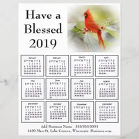 2019 Cardinal Business Calendar Flier for Customer