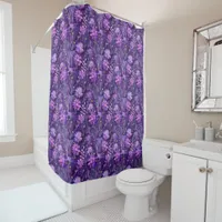 Purple Pink and Yellow Daisy Floral Pattern Shower Curtain