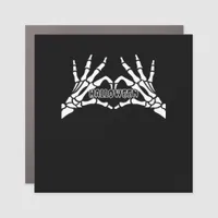 Halloween Skeleton Heart Hands Retro Style Car Magnet