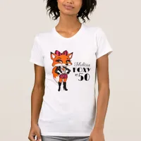 50th Birthday Scottish Tartan Fox | Foxy At 50 T-Shirt