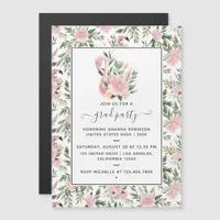 Exotic Tropical Pink Flamingo Graduation Party Magnetic Invitation