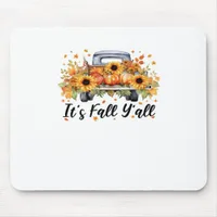 It’s Fall Y’all Pumpkin Autumn Tree Hello Fall Wom Mouse Pad