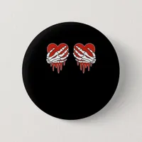 Anti Valentine Skeleton Heart Gothic Style Button