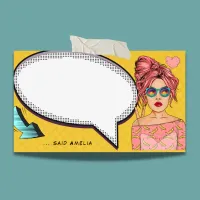 Comic Girl Pop Art Speech Bubble Fun Personalized Post-it Notes