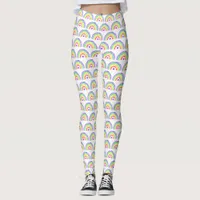 Watercolor Rainbow and Hearts     Leggings