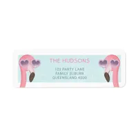 Cool Flamingo Wearing Sunglasses Label