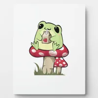 Mushroom Frog Goblincore Mycology Creative Style Plaque