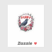 Gothic Raven Funny Halloween F-Caw-F Crow Vintage  Sticker