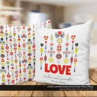 LOVE Cute Minimalist Anniversary  Throw Pillow