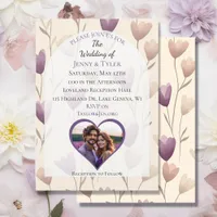 Pretty Wildflower Purple Botanical Wedding  Invitation