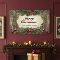 Ornate Gilded Victorian Christmas Wreath Banner