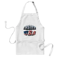 Alabama Picture and USA Flag Font Adult Apron