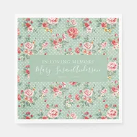 In Loving Memory Vintage Roses Memorial Napkins