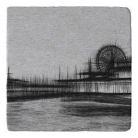 White Noise Santa Monica Pier Trivet