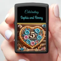 Elegant Bloom: 5th Anniversary Reflection Zippo Lighter