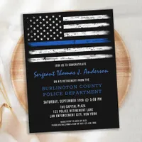 Budget Police Officer Retirement Photo Invitation 