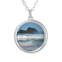 Hawaiian Coastal Island Ocean Tropical Paradise Silver Plated Necklace