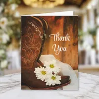 White Daisies Cowboy Boots Western Thank You