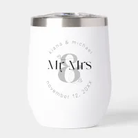 Decorative Modern Wedding Mr & Mrs ID887 Thermal Wine Tumbler