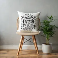 World's Best Dad Vintage Typography  Throw Pillow