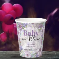 Elegant Purple Garden Flowers Baby in Bloom  Paper Cups