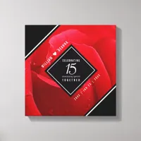 Elegant 15th Rose Wedding Anniversary Celebration Canvas Print