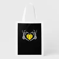 Softball Heart Skeleton Hand Halloween Costume Fun Grocery Bag