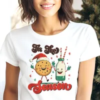 Tis the Season Cookie and Milk Funny Christmas Tri-Blend Shirt