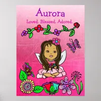 Personalized Loved, Blessed and Adored Fairy Poster