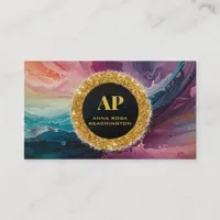 *~ QR BOLD  AP93 Neon Abstract Business Card