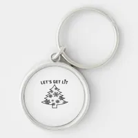 Let's Get Lit Christmas Tree Holiday Lights Essent Keychain