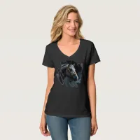 Cute blue horse in smoke & misty fog T-Shirt