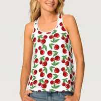 Red Cherries Graphic All Over Pattern Tank Top