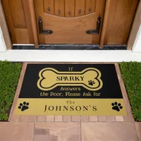 Cute Black Tan Funny Personalized Dog Welcome Doormat
