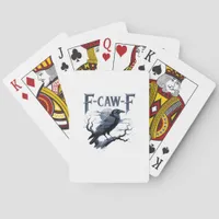 F-Caw-F Funny Gothic Raven Bird Halloween Poker Cards