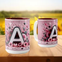 Valentine Day 3D A to Z Alphabet Coffee Mug