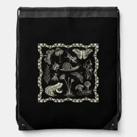 Cottagecore Aesthetic Frog And Mushroom Goblincore Drawstring Bag