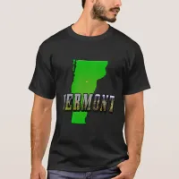 Vermont Map Outline and Picture Text T-Shirt