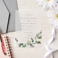 Eucalyptus Wedding Vellum Invitations