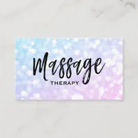 ** Massage Therapist Trendy Pastel Bokeh Business Card