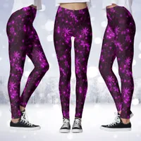 Let it Snow Deep Purple Snowflakes Leggings