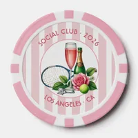 Chic Tennis Social Club Bridal Shower Photo Poker Chips