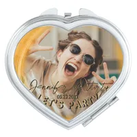 Glam Girly Photo Script 20 30 40 th Birthday Party Compact Mirror