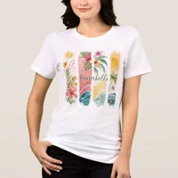  Tropical Beach Sunset Ocean Brushstroke  Tri-Blend Shirt