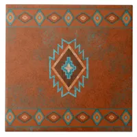 Southwest Canyons Diamond Geometric Border Ceramic Tile