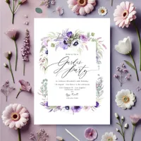 Elegant Dusty Violet Floral Garden Party Invitation