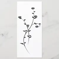 Black and White Roses Wedding Program